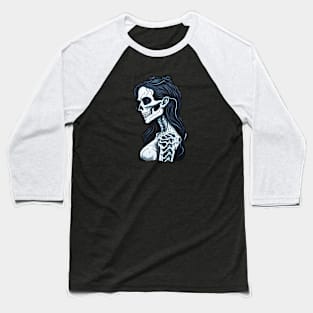 Cartoon Female Skeleton Baseball T-Shirt